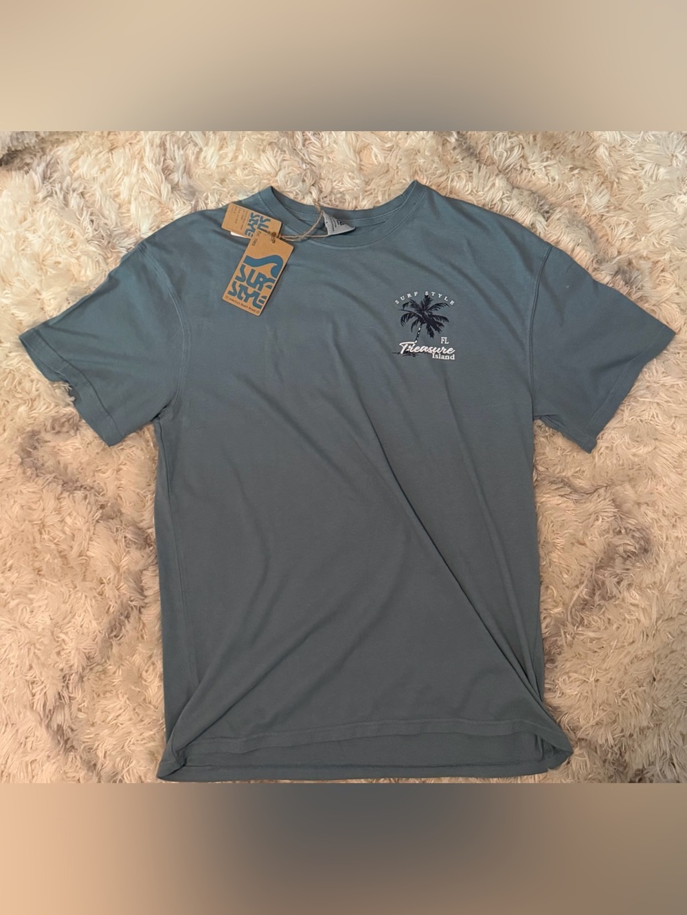 Surf Style Short Sleeve Tee in Ice Blue